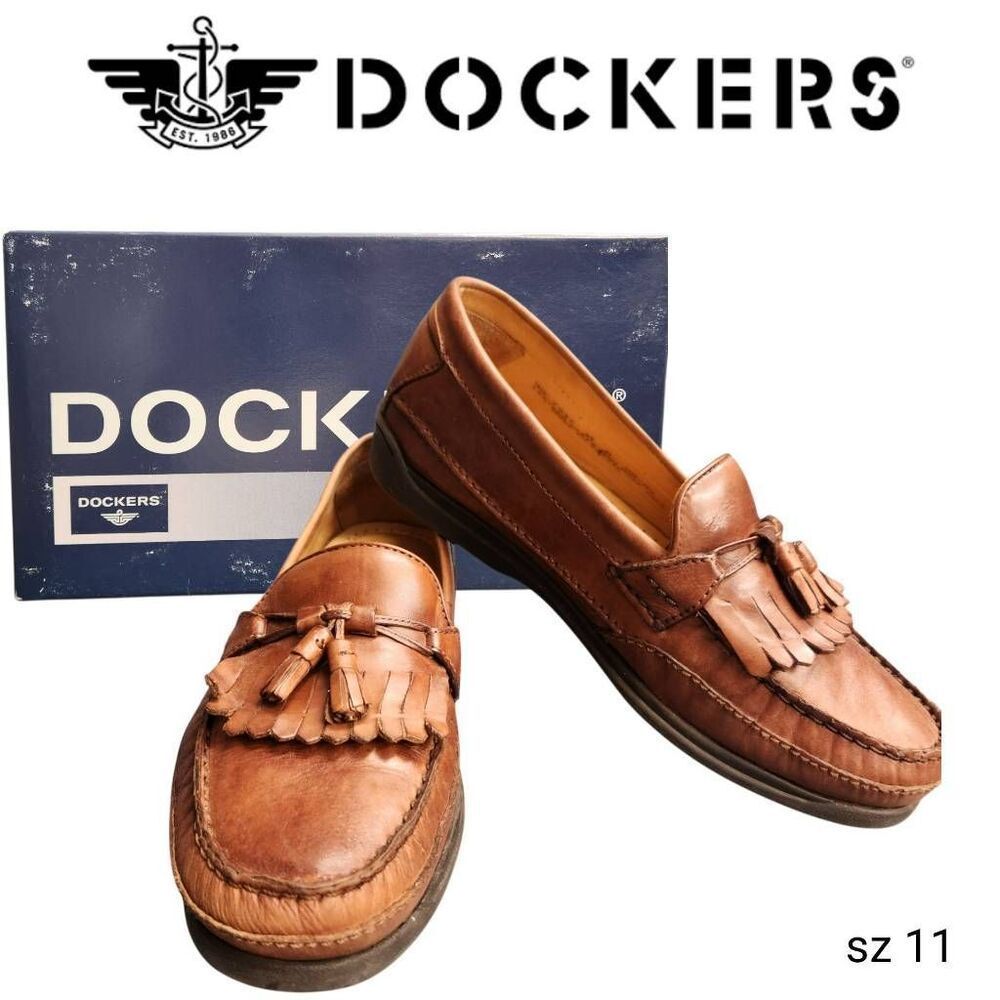Dockers Genuine Leather Antique Brown Sinclair Loafers Shoes in Original Box
